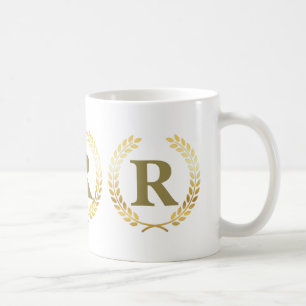 Laurel Wreath Personalized Faux Goldleaf Mug