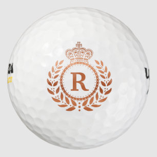 Laurel Wreath Royal Bronze Crown with Monogram Golf Balls