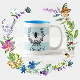 Laurel Wreath With Bee Emblem From Napoleonic Era Two-Tone Coffee Mug