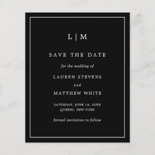 Lauren Black Elegant Budget Wedding Save the Date