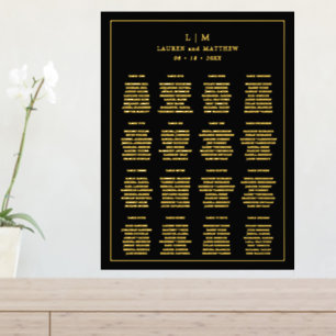 Lauren Black Monogram Elegant Wedding Foil Prints