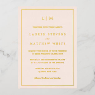 Lauren Blush Pink Monogram Elegant Wedding