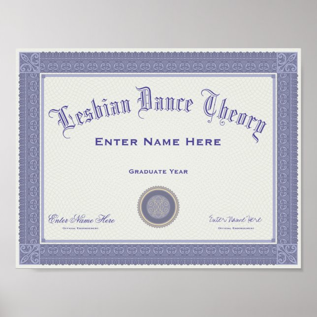 Lauren Boebert Lesbian Dance Diploma Personalize Poster (Front)