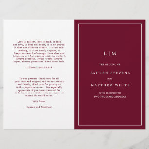 Lauren Burgundy Monogram Elegant Wedding