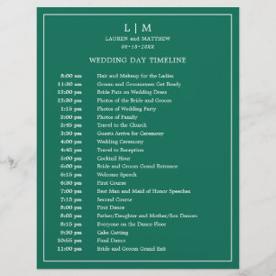 Lauren Emerald Green Monogram Elegant Wedding