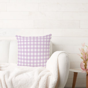 Lauren Gingham Purple Throw Pillow