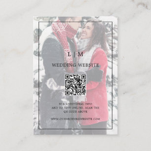 Lauren Monogram Photo Elegant Wedding Enclosure Card