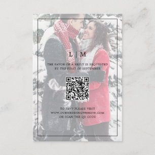 Lauren Monogram Photo Elegant Wedding RSVP Card