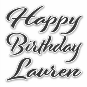 Lauren Name First Name black Sticker Birthday