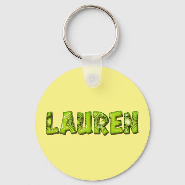 Lauren Name Kiwi Design Porte-clés (Recto)