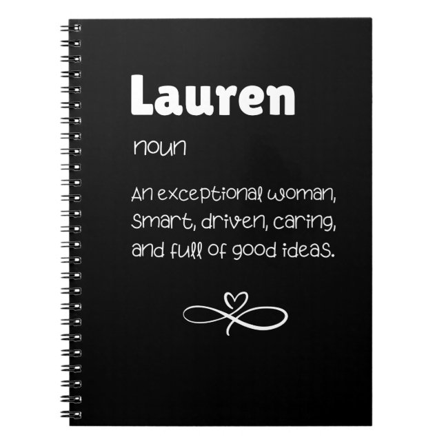 Lauren Noun An Exceptional Woman Notebook (Front)