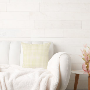 Lauren Pastel Yellow Gingham Throw Pillow