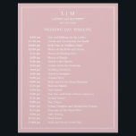 Lauren Pink Monogram Elegant Wedding<br><div class="desc">Simple Wedding Timeline featuring a modern yet elegant design with your two letter monogram at the top and your details surrounded by a thin border. All text is in white over a dusty rose pink background and may be changed to any colours you wish by clicking the "customize" button. A...</div>