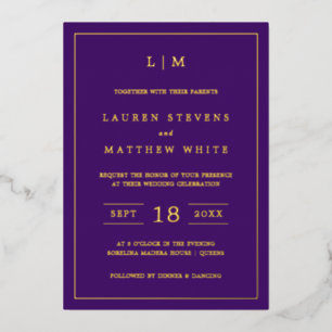 Lauren Purple Monogram Elegant Wedding