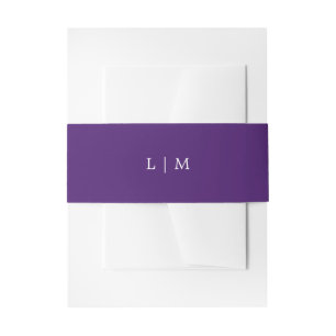 Lauren Purple Monogram Elegant Wedding Invitation Belly Band