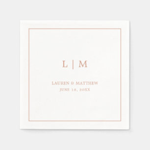 Lauren Rose Gold Monogram Elegant Wedding Napkin