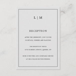Lauren Silver Monogram Elegant Wedding Enclosure Card