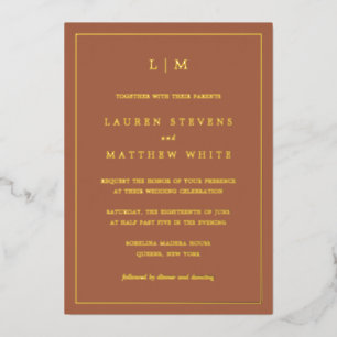 Lauren Terracotta Monogram Elegant Wedding