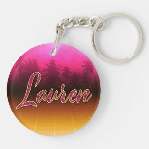 Lauren Vorname Name golden pink Schlüsselanhänger Keychain