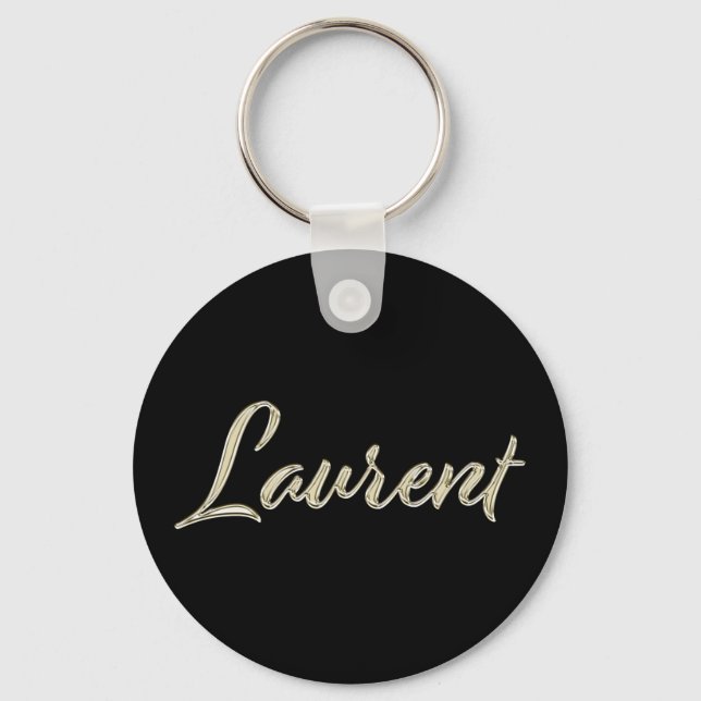 Laurent Name whitegold Button Schlüsselanhänger Keychain (Front)
