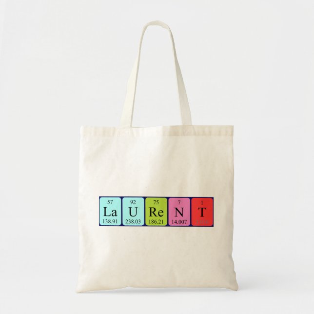Laurent periodic table name tote bag (Front)