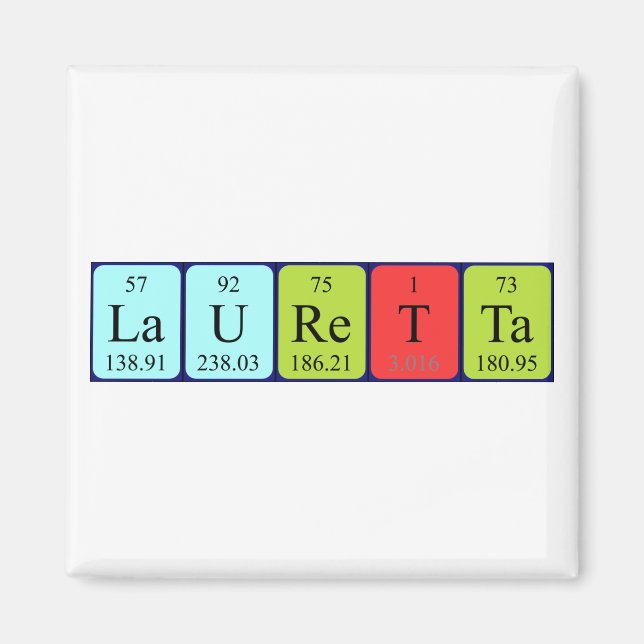 Lauretta periodic table name magnet (Front)