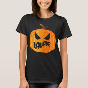 Laurie Name Custom Pumpkin Personalized Halloween T-Shirt