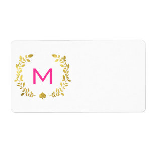 Laurier et pelle de feuille d'or de monogramme