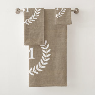 Lauriers de pays rustique et toile de jute chics