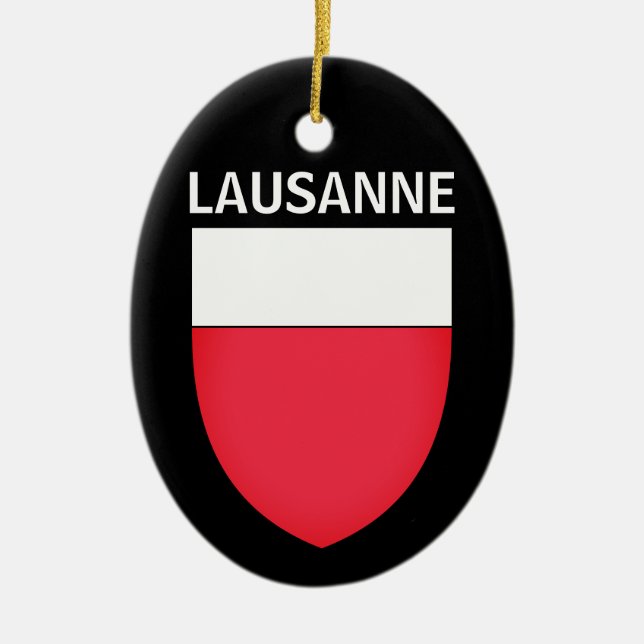 Lausanne coat of arms, SWITZERLAND Ceramic Ornament (Front)