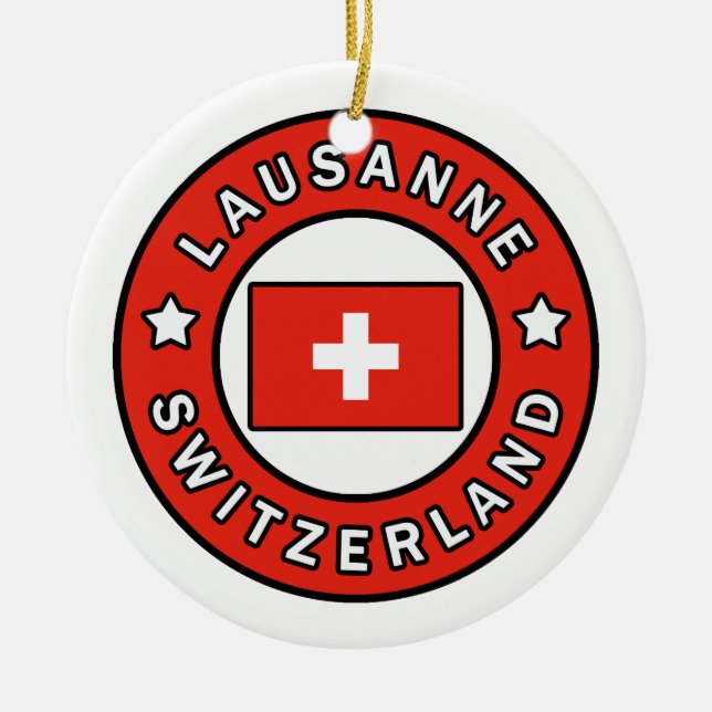 Lausanne Switzerland Ceramic Ornament (Front)