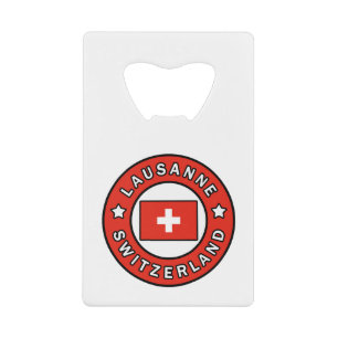 Lausanne Switzerland Credit Card Bottle Opener