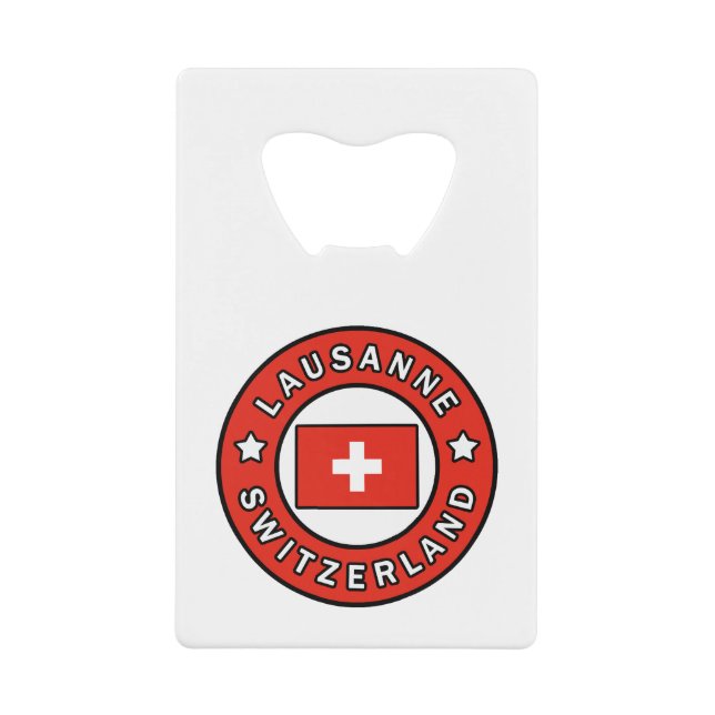 Lausanne Switzerland Credit Card Bottle Opener (Front)