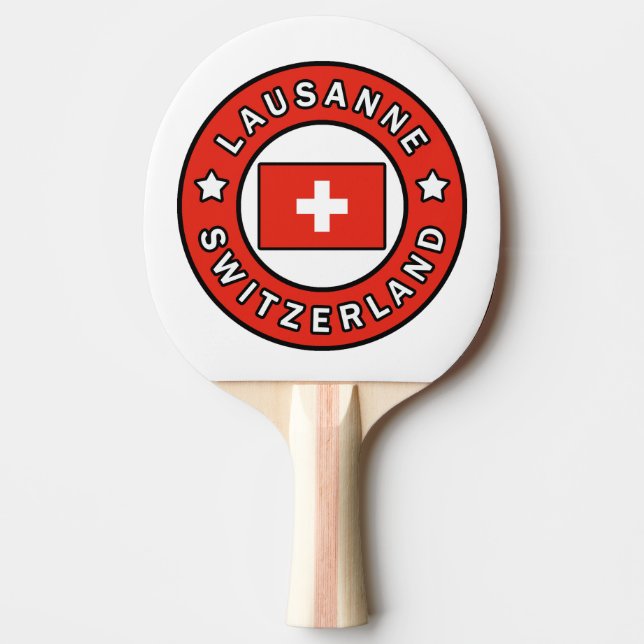 Lausanne Switzerland Ping Pong Paddle (Front)