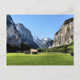 Lauterbrunnen glacial valley postcard