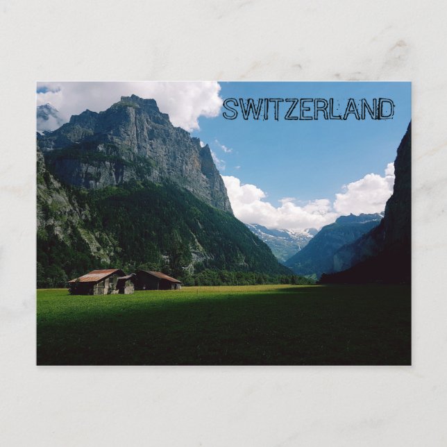 Lauterbrunnen Switzerland mountain scene Postcard (Front)