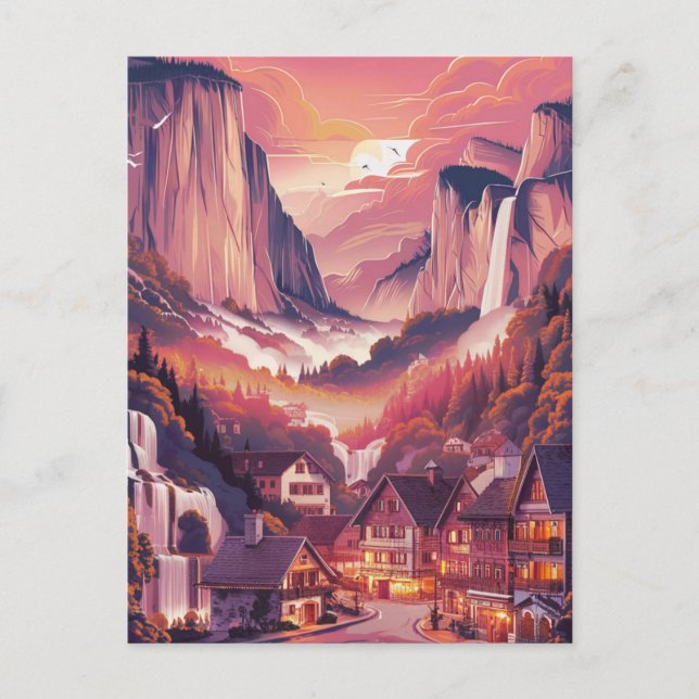Lauterbrunnen Switzerland Red Postcard (Front)
