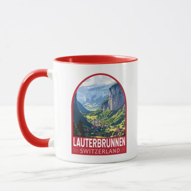 Lauterbrunnen Switzerland Travel Art Vintage Mug (Left)