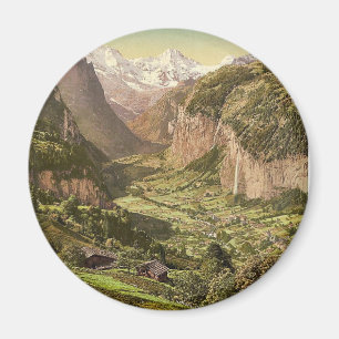 Lauterbrunnen Valley and Briethorn, from Wengen, B Magnet