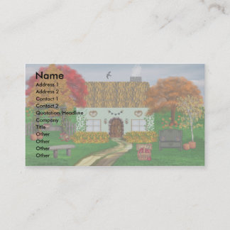 L'automne a couvert des cartes de visite de chaume