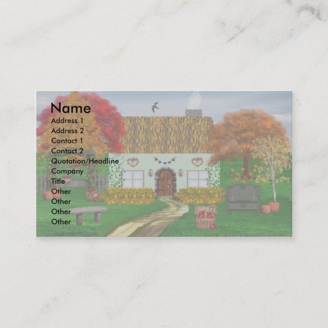 L'automne a couvert des cartes de visite de chaume (Devant)