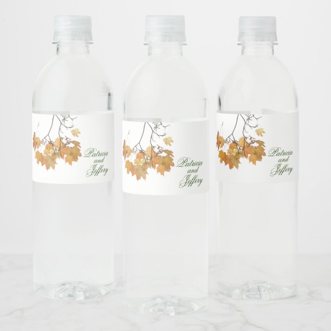 L'automne artistique laisse Mariage Étiquette de b (Bouteilles)