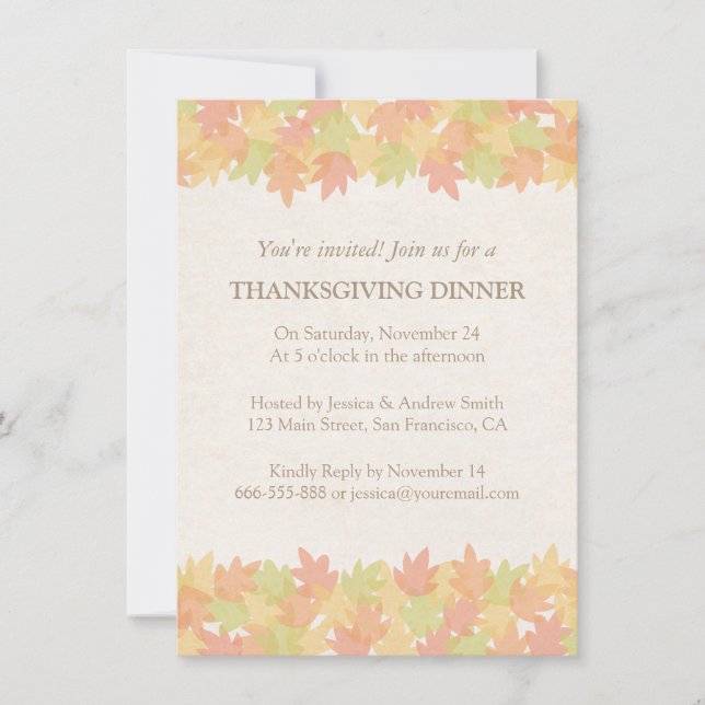 L'automne chic laisse des invitations de dîner de (Devant)