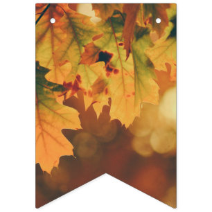L'automne laisse les drapeaux de Bunting Rustic Pa