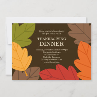 L'automne quitte Thanksgiving Invitation