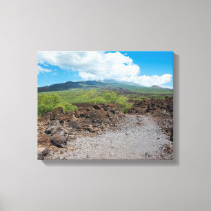 lava and mountain landscape along hoapili trail  canvas print