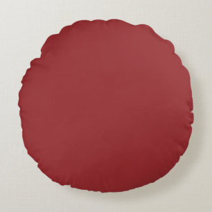 Lava Falls Red Solid Colour Print, Burgundy Round Pillow