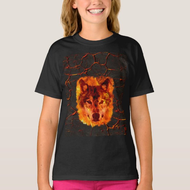 Lava Fire Wolf T-Shirt (Front)