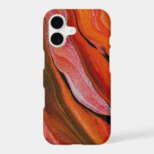 Lava Flow Abstract Red Orange Fluid Art