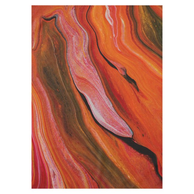 Lava flow in different shades of red tablecloth (Front)